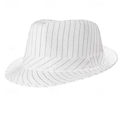 Men's Kentucky Derby Hat Sun Hat Party Hat Dress Hat Black White Cotton Fashion Casual Street Daily Stripes Sunscreen Breathable 2025